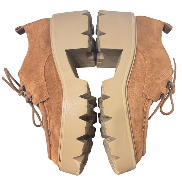 Sam Edelman Monna Lace Up Loafer Women 5.5 Brown Suede Platform Lug Sole - Picture 5 of 14